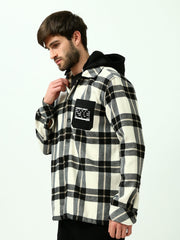 Chemise Homme à Carreaux avec Capuche Intégrée - Moderne et Confortable - OSH23ACCR19846TM1
