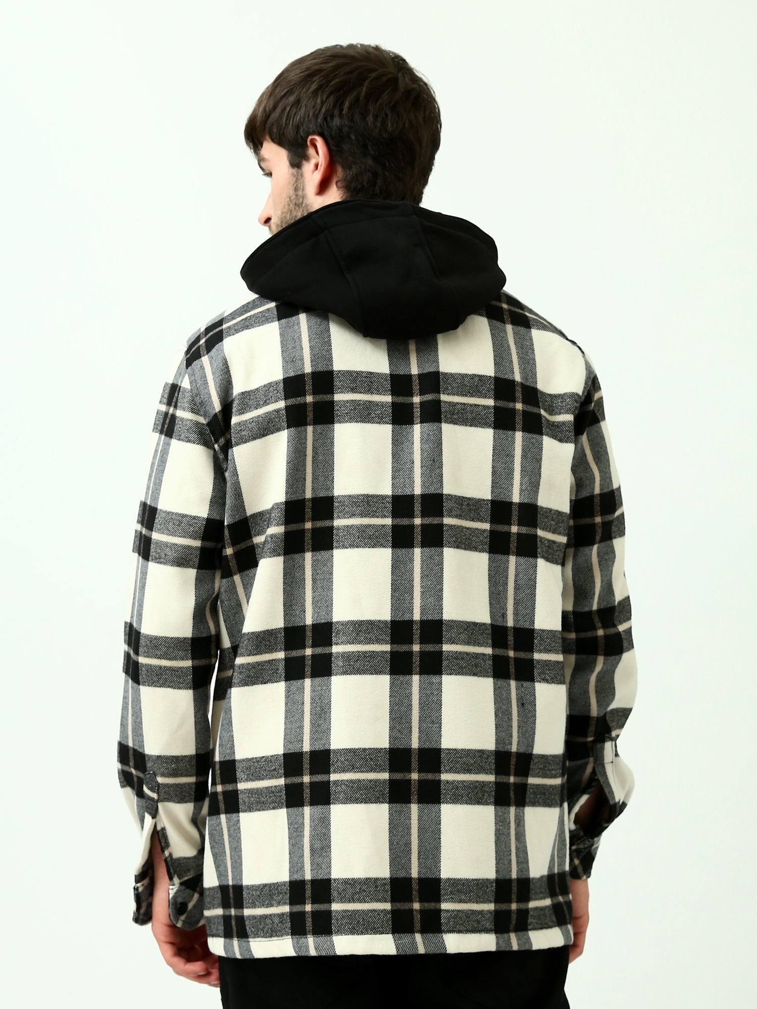 Chemise Homme à Carreaux avec Capuche Intégrée - Moderne et Confortable - OSH23ACCR19846TM1