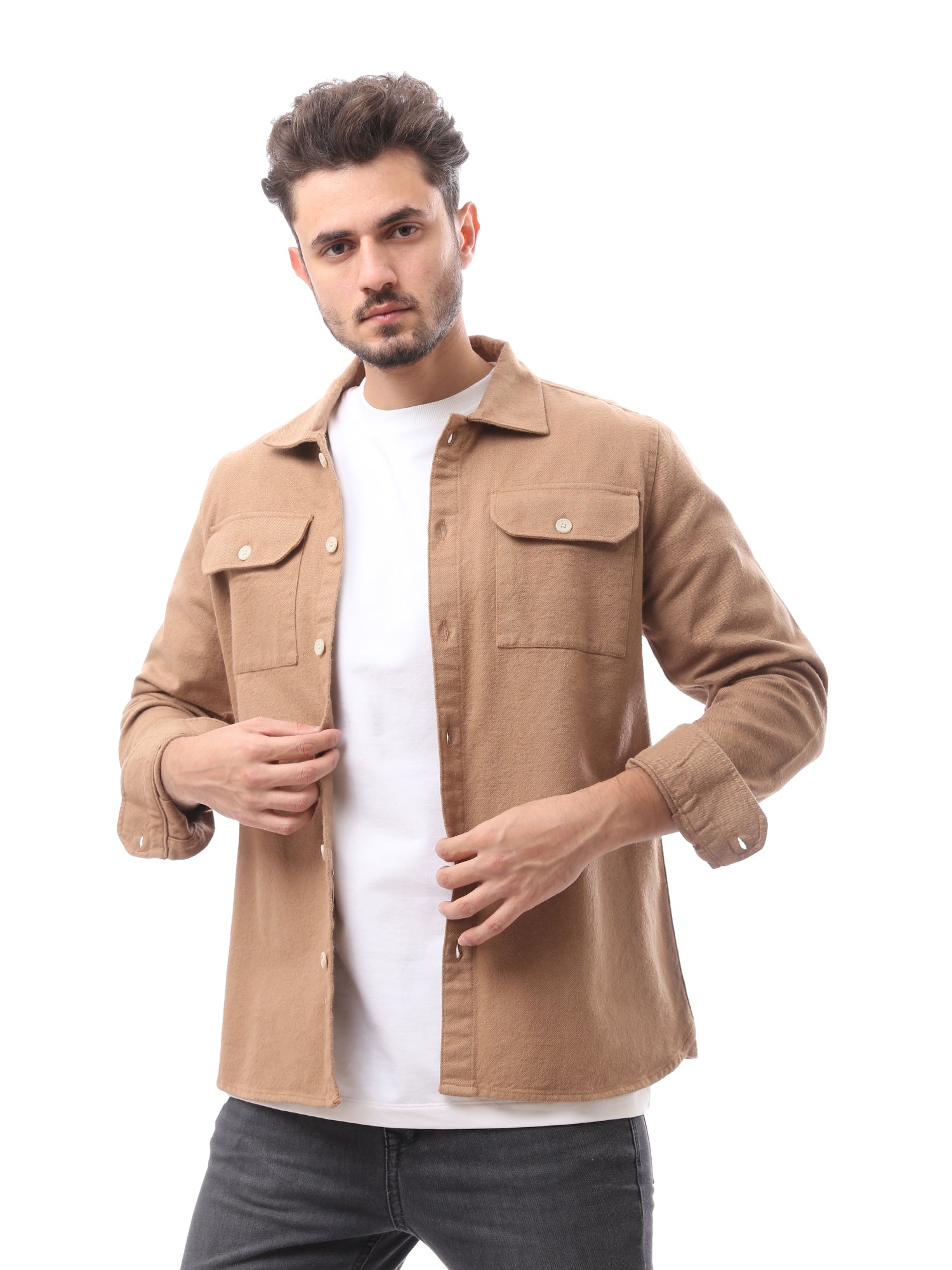 Chemise pour homme à motifs au design moderne avec des boutons frontaux - OSH23AECR19826TM1