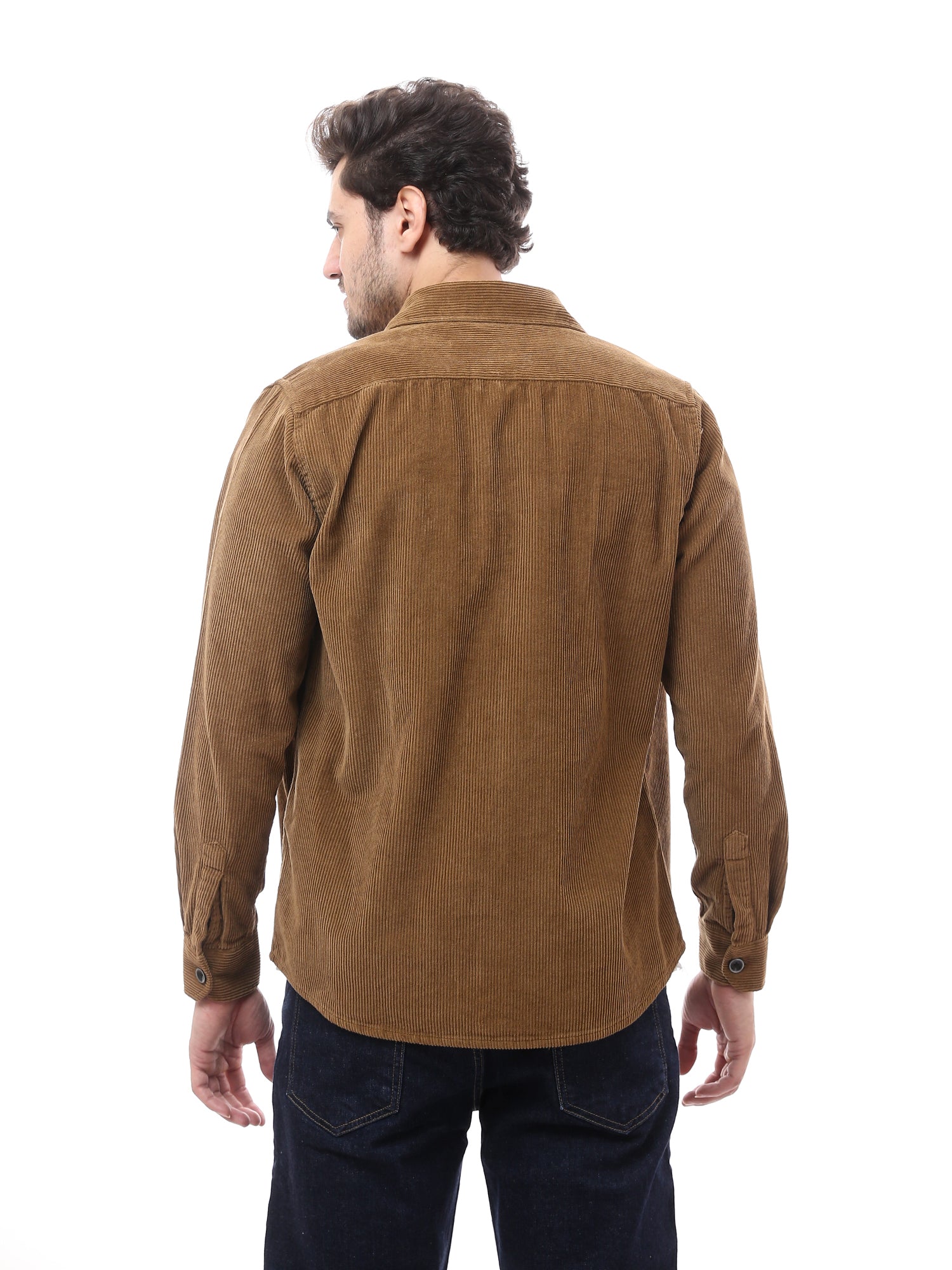Chemise homme classique unie à texture côtelée, agrémentée de poches frontales – OSH23AEUR19778TM1