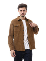 Chemise pour homme côtelée simple, classique, ornée de poches avant - OSH23AEUR19778TM1