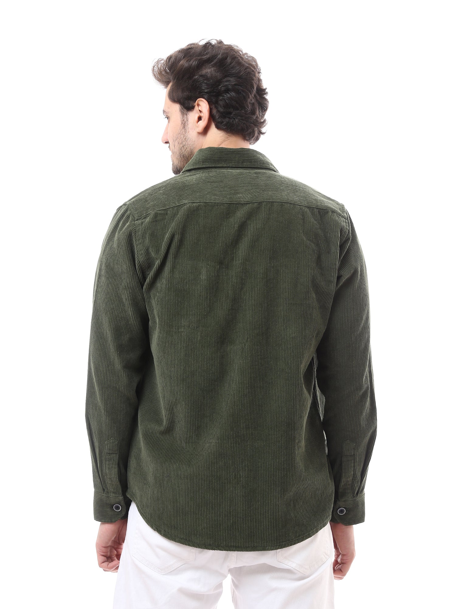 Chemise homme classique unie à texture côtelée, agrémentée de poches frontales – OSH23AEUR19778TM1