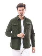 Chemise pour homme côtelée simple, classique, ornée de poches avant - OSH23AEUR19778TM1