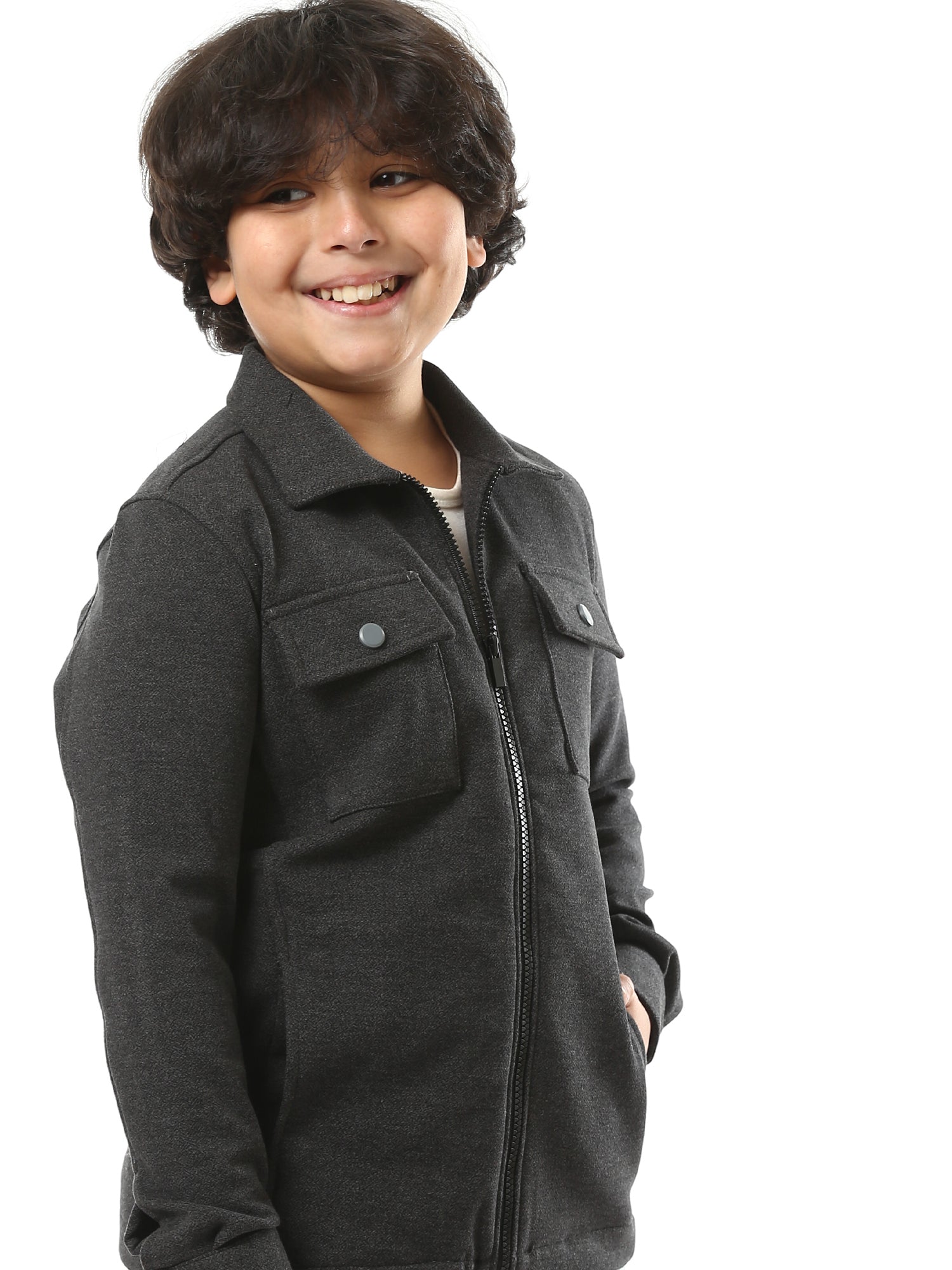 Veste Garçon Élégante avec Fermeture Éclair – Confort et Style Moderne pour le Quotidien - OSH23APCR19807TB1