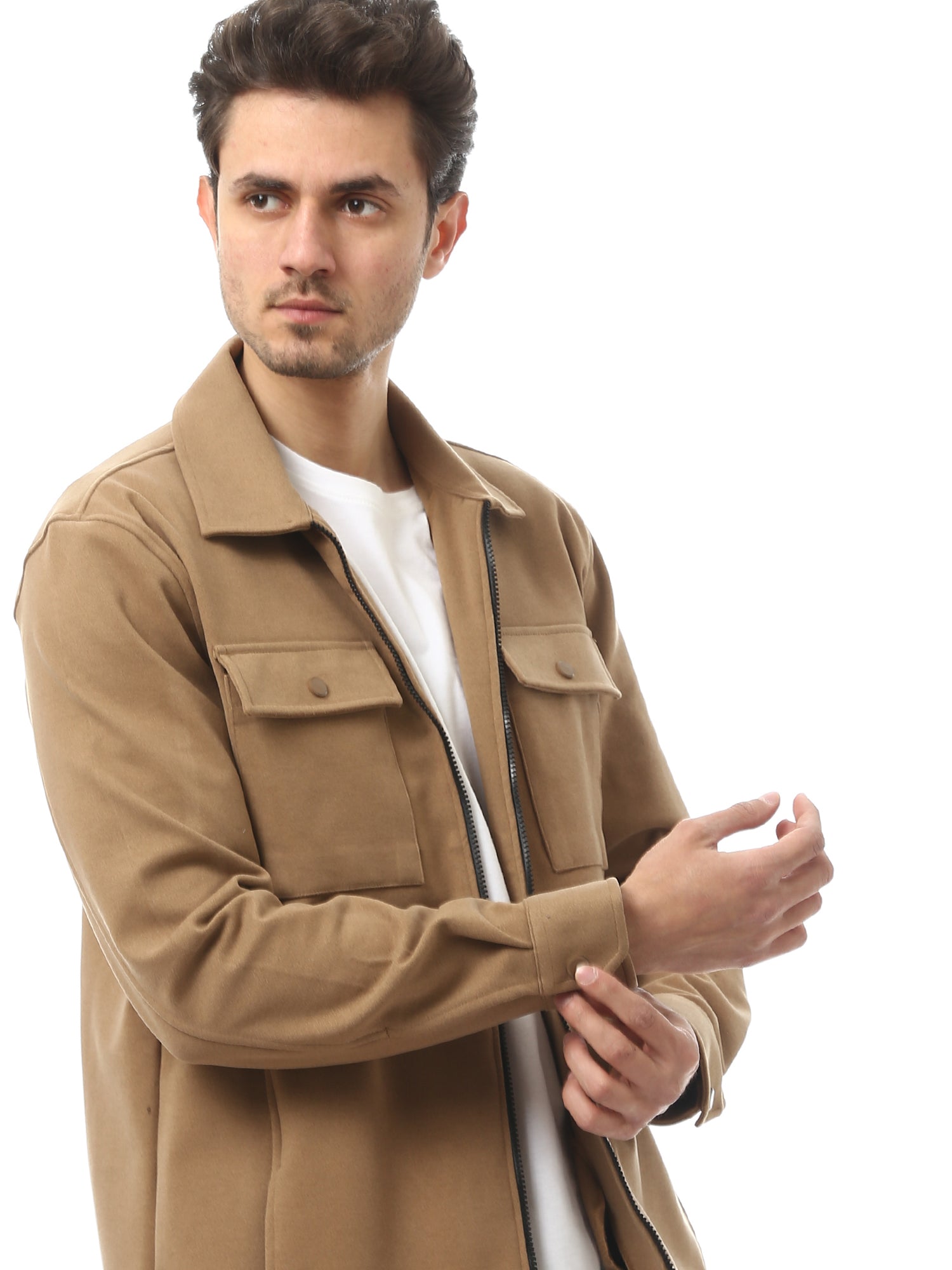 Veste pour homme décontractée à poches obliques à l’avant avec fermeture éclair. -  OSH23APCR19807TM1