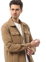 Veste pour homme décontractée à poches obliques à l’avant avec fermeture éclair. -  OSH23APCR19807TM1