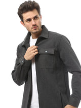 Veste pour homme décontractée à poches obliques à l’avant avec fermeture éclair. -  OSH23APCR19807TM1