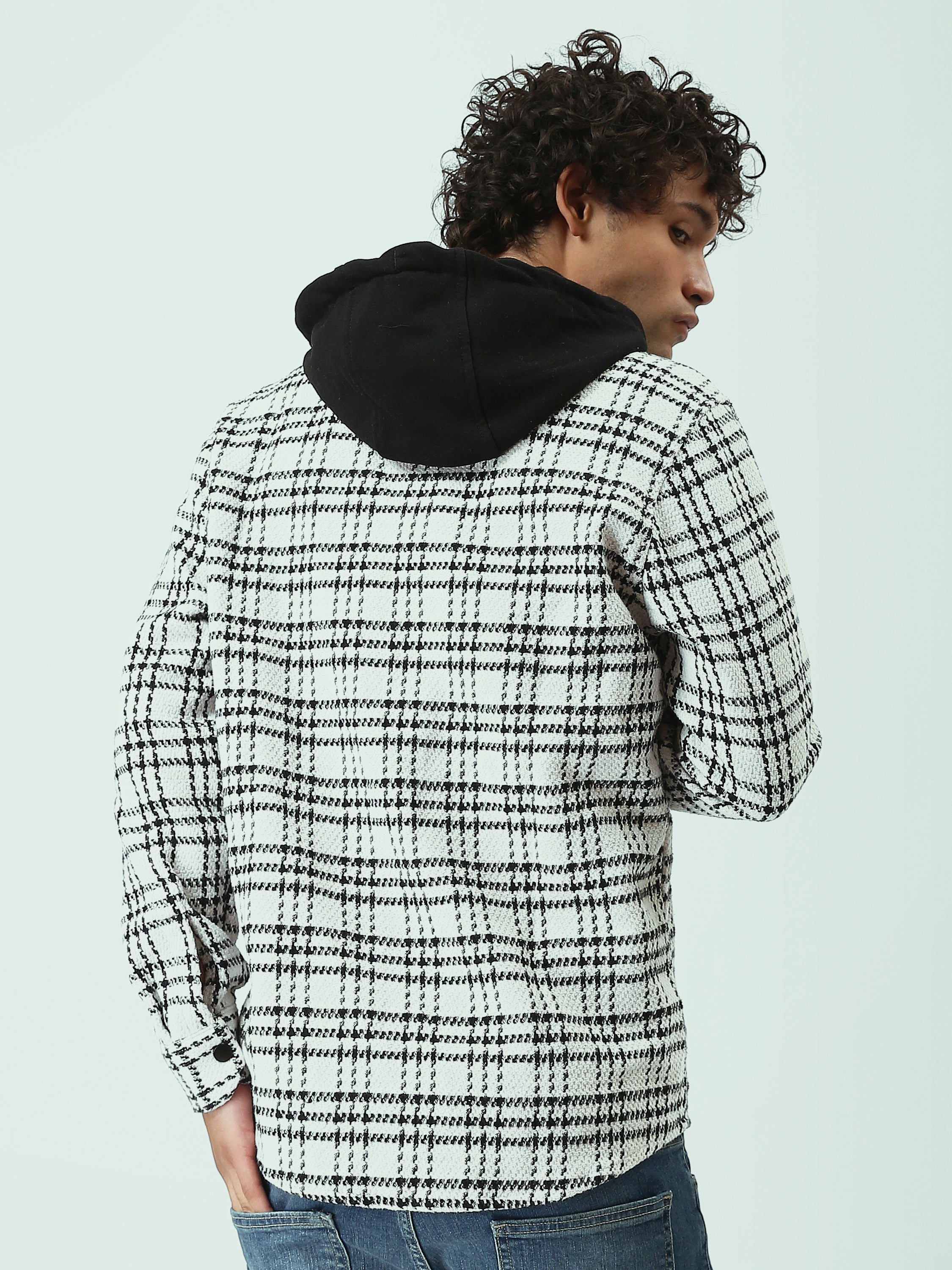 Veste à Carreaux Homme avec Capuche - Style Décontracté et Confortable - OSH25WCCD19105TM1
