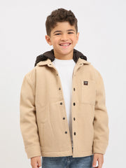 Surchemise garçon ado à capuche, style overshirt, fermeture à boutons-pression - OSH25WCCD76313MJ1