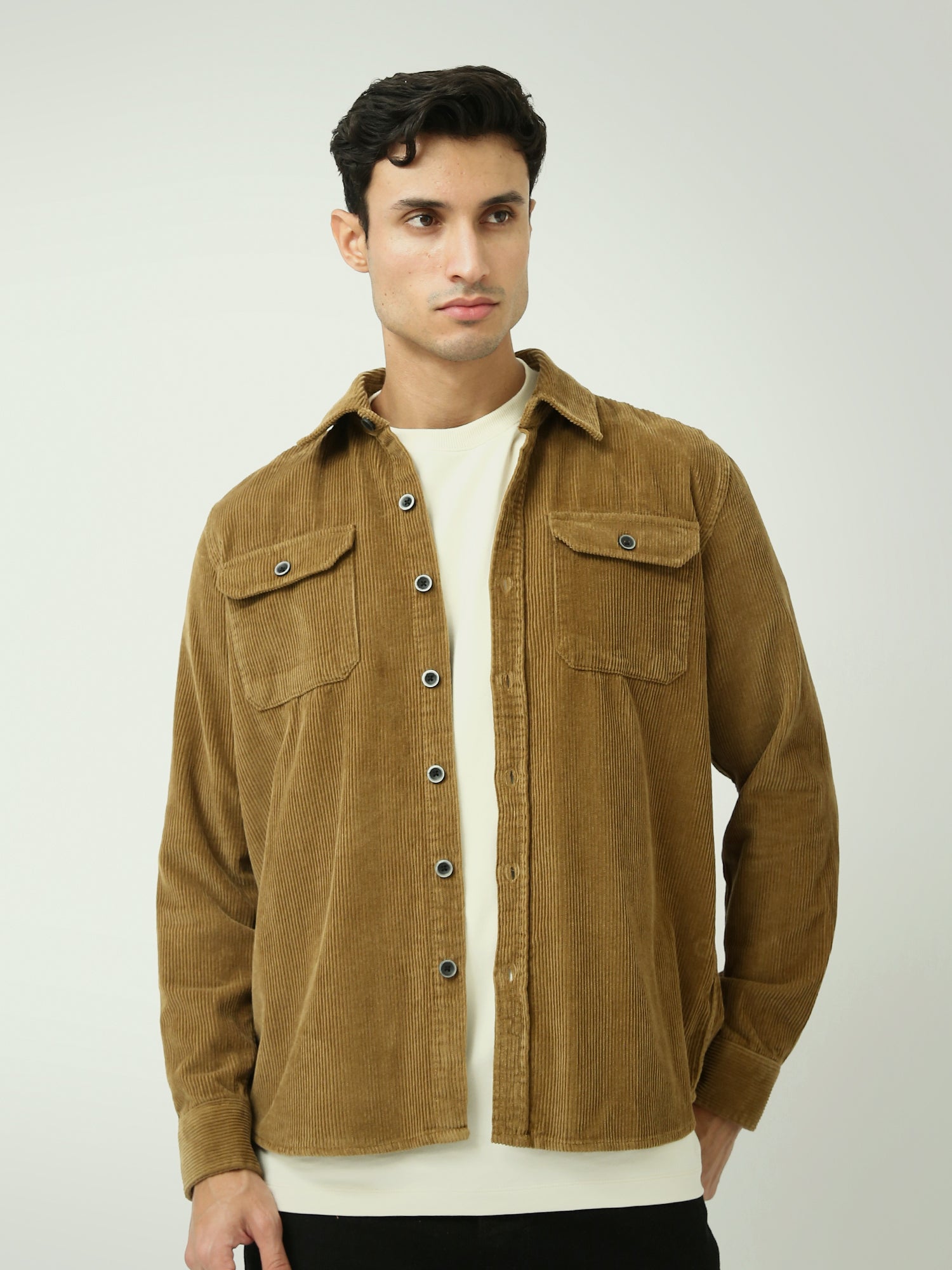 Chemise Homme en Corduroy – Élégance et Confort avec Design Classique et Pratique - OSH25WEUR19131TM1
