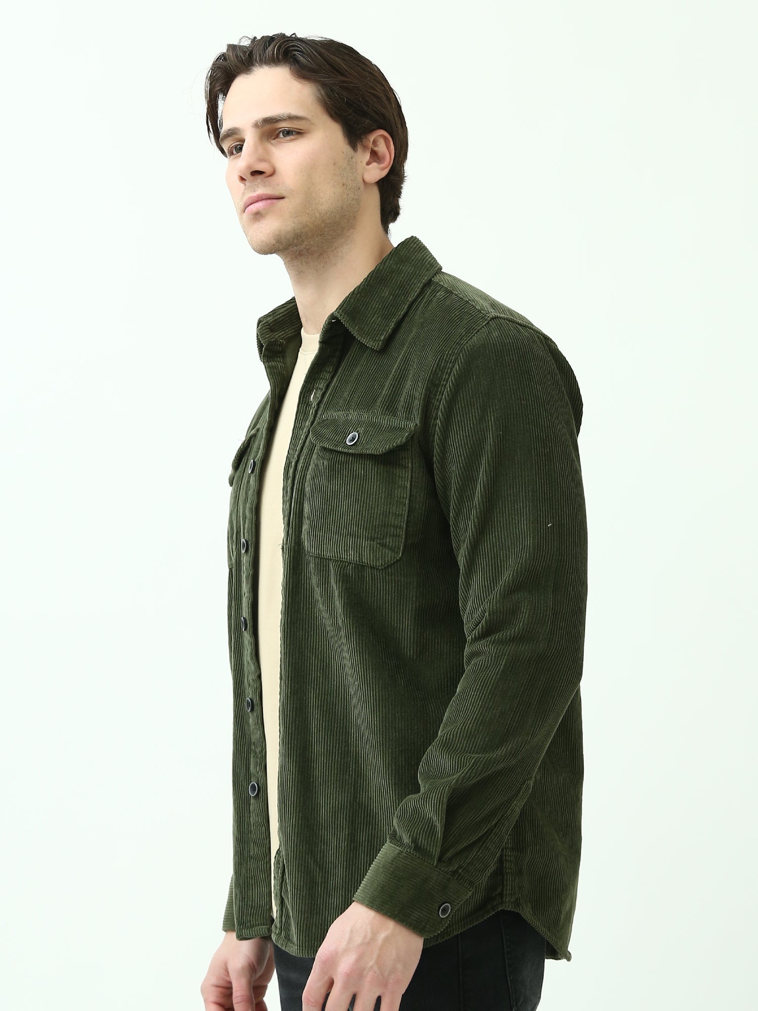 Chemise Homme en Corduroy – Élégance et Confort avec Design Classique et Pratique - OSH25WEUR19131TM1