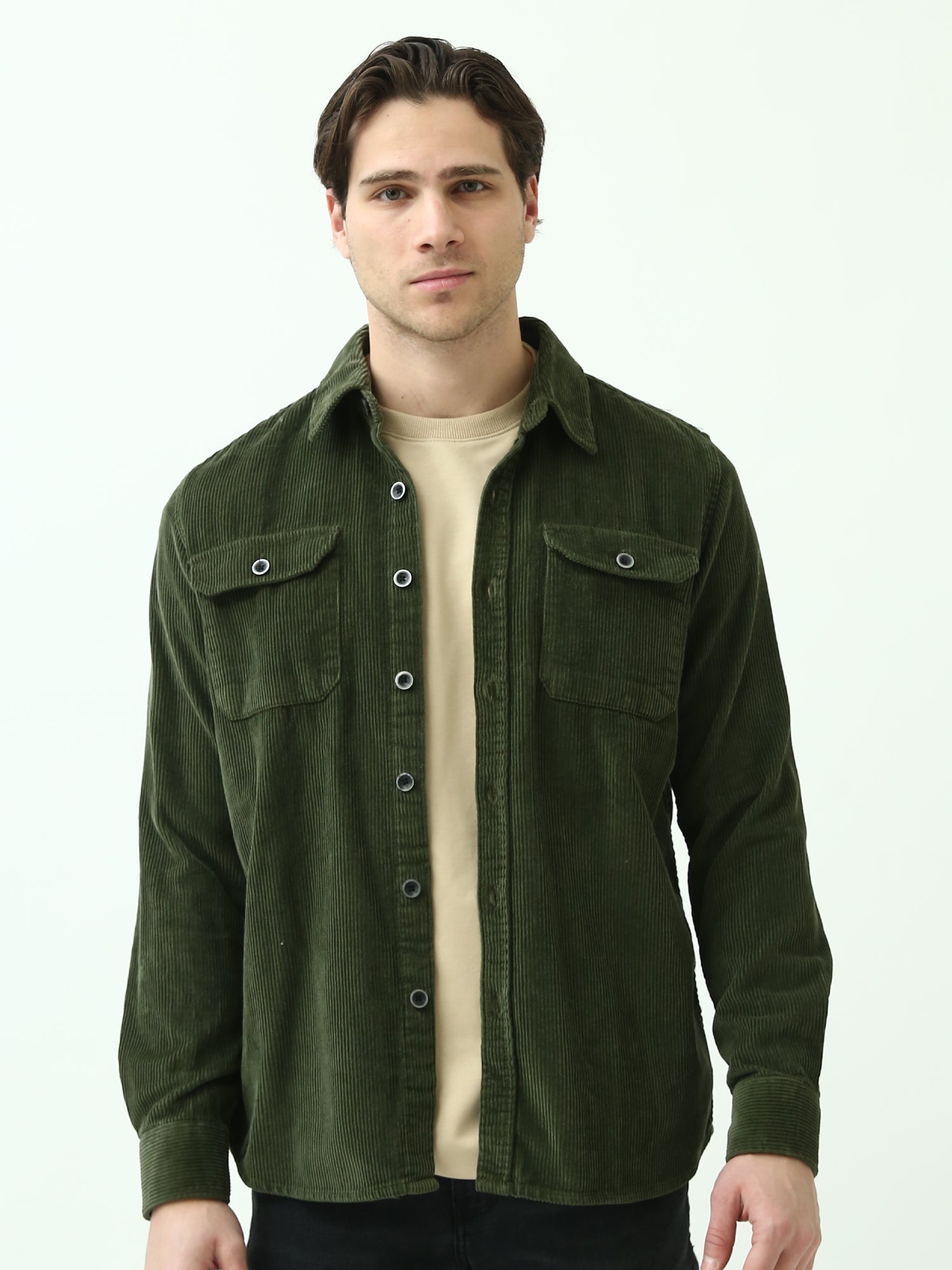 Chemise Homme en Corduroy – Élégance et Confort avec Design Classique et Pratique - OSH25WEUR19131TM1
