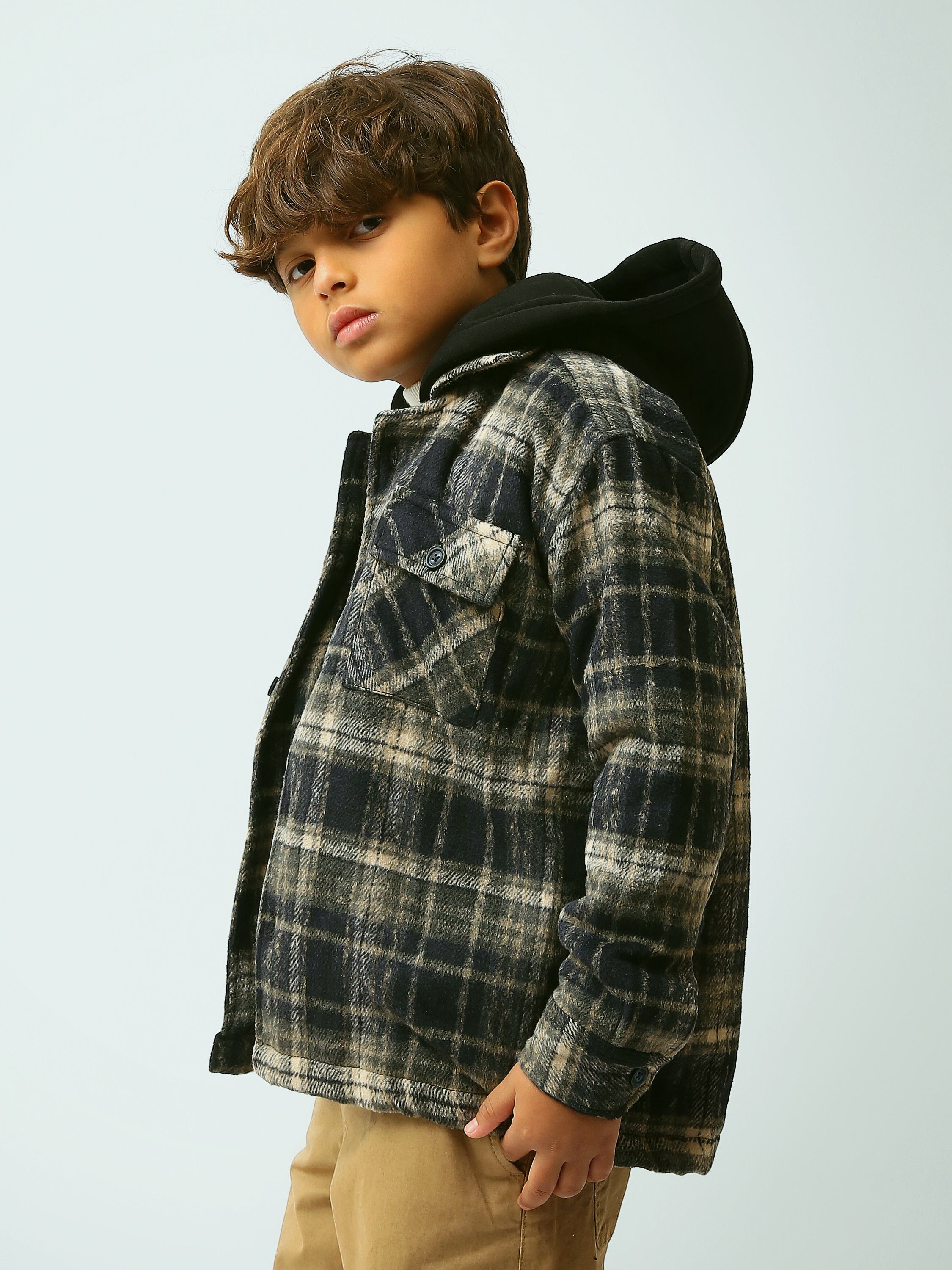 Surchemise garçon à carreaux, avec poche poitrine – OSH26WCLR31101TB1
