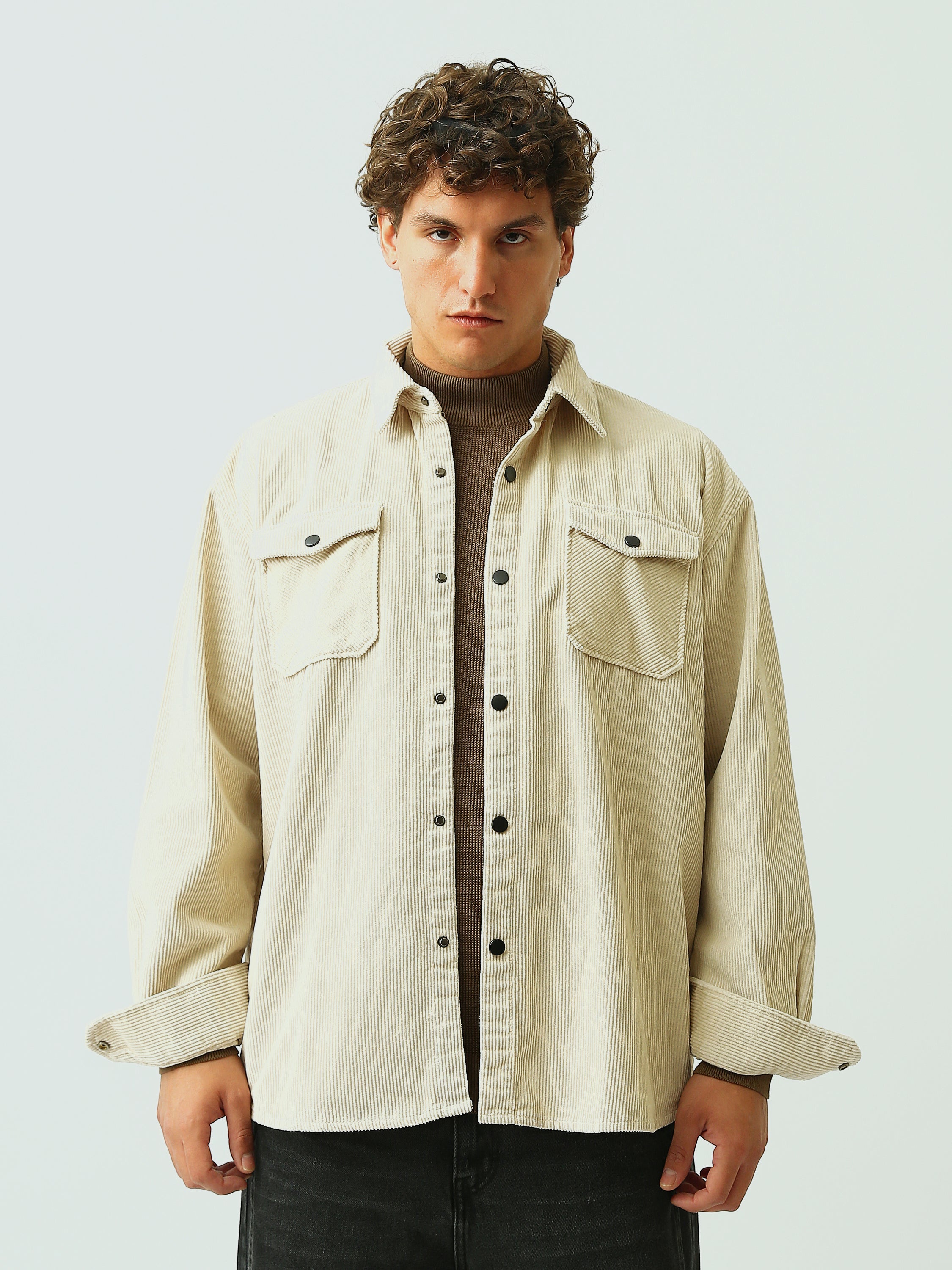 Surchemise homme en velours côtelé – Élégance casual et confort moderne - OSH26WJUR19211TM1