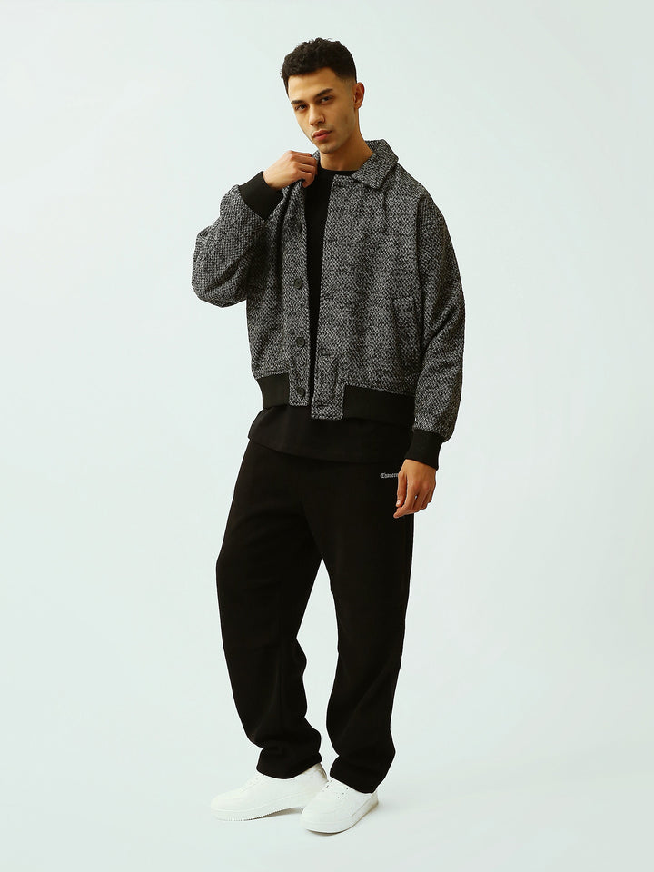 Blouson Homme Court Texturé à Boutons – Style Casual Chic - OSH26WXLR19179TM1