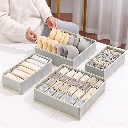 Pack de 4 Organisateurs de Tiroirs Modulables – Rangement Sous-vêtements & Accessoires