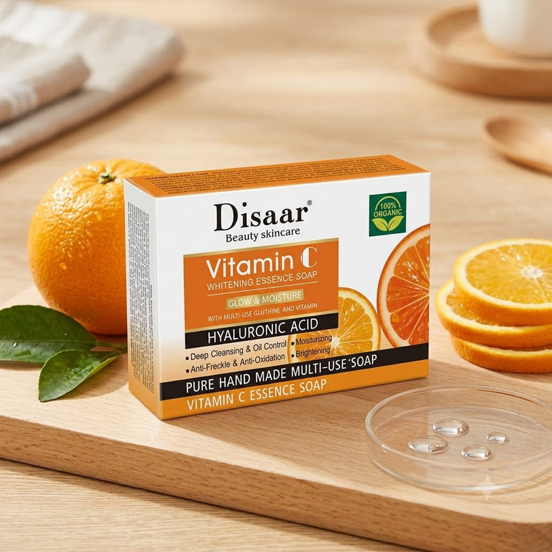 Pack Éclat Vitamine C 4 EN 1 Glow & Moisture Whitening Skin Care Ensemble Complet– Savon visage -Sérum visage- Nettoyant visage -Crème visage hydratante