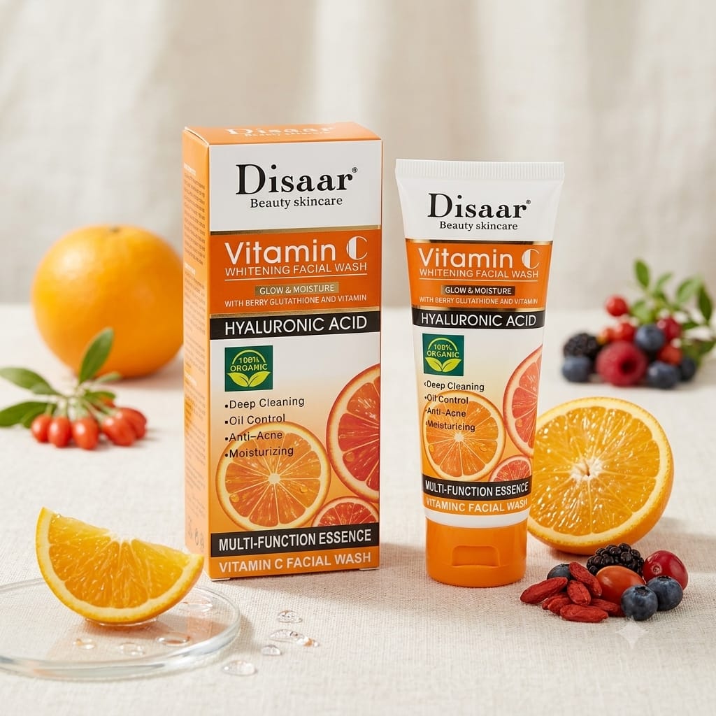Pack Éclat Vitamine C 4 EN 1 Glow & Moisture Whitening Skin Care Ensemble Complet– Savon visage -Sérum visage- Nettoyant visage -Crème visage hydratante