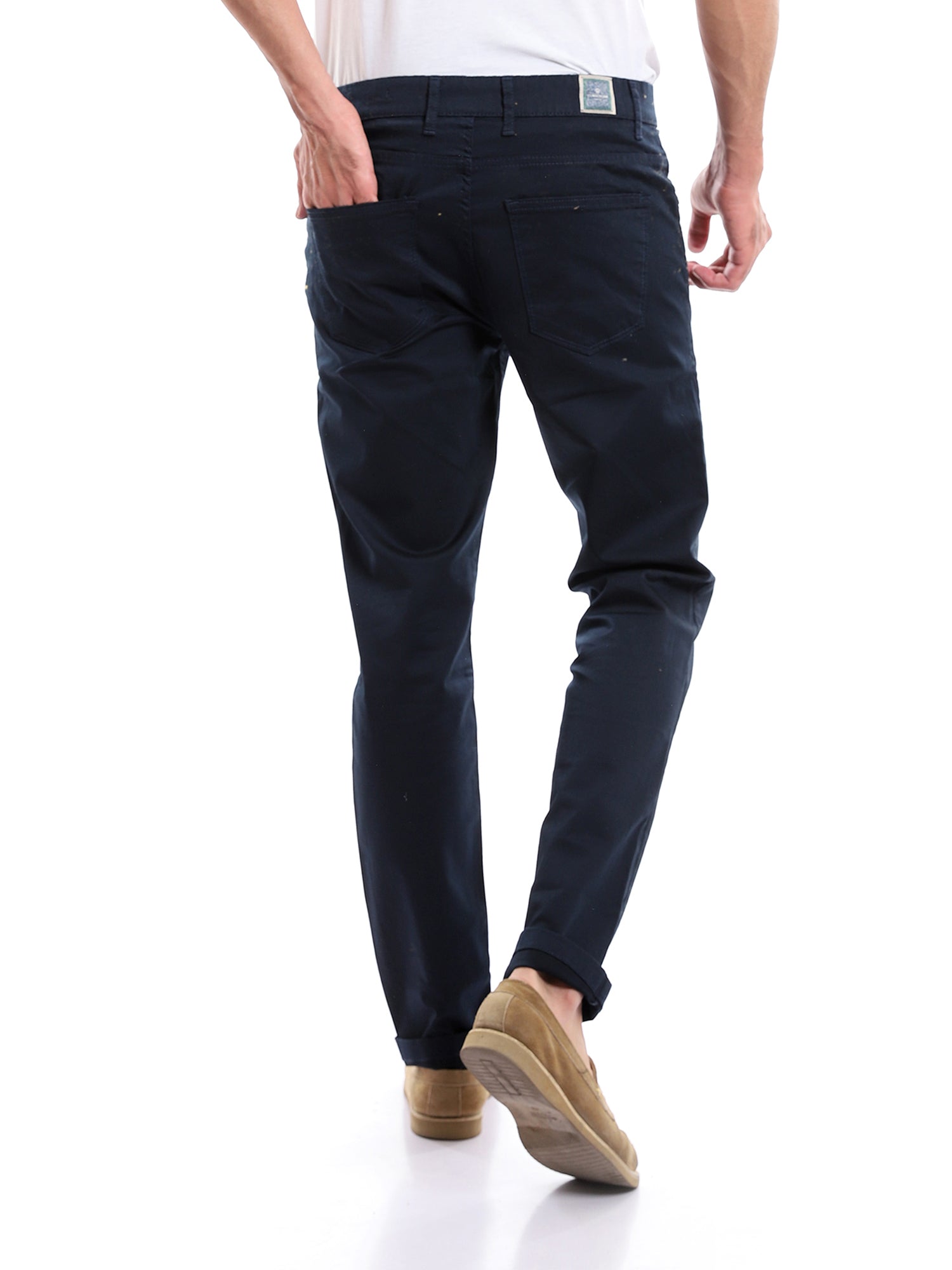 Pantalon homme en tissu à coupe droite moderne – Bleu marine élégant et confortable – PAN22SFGA23560TM1