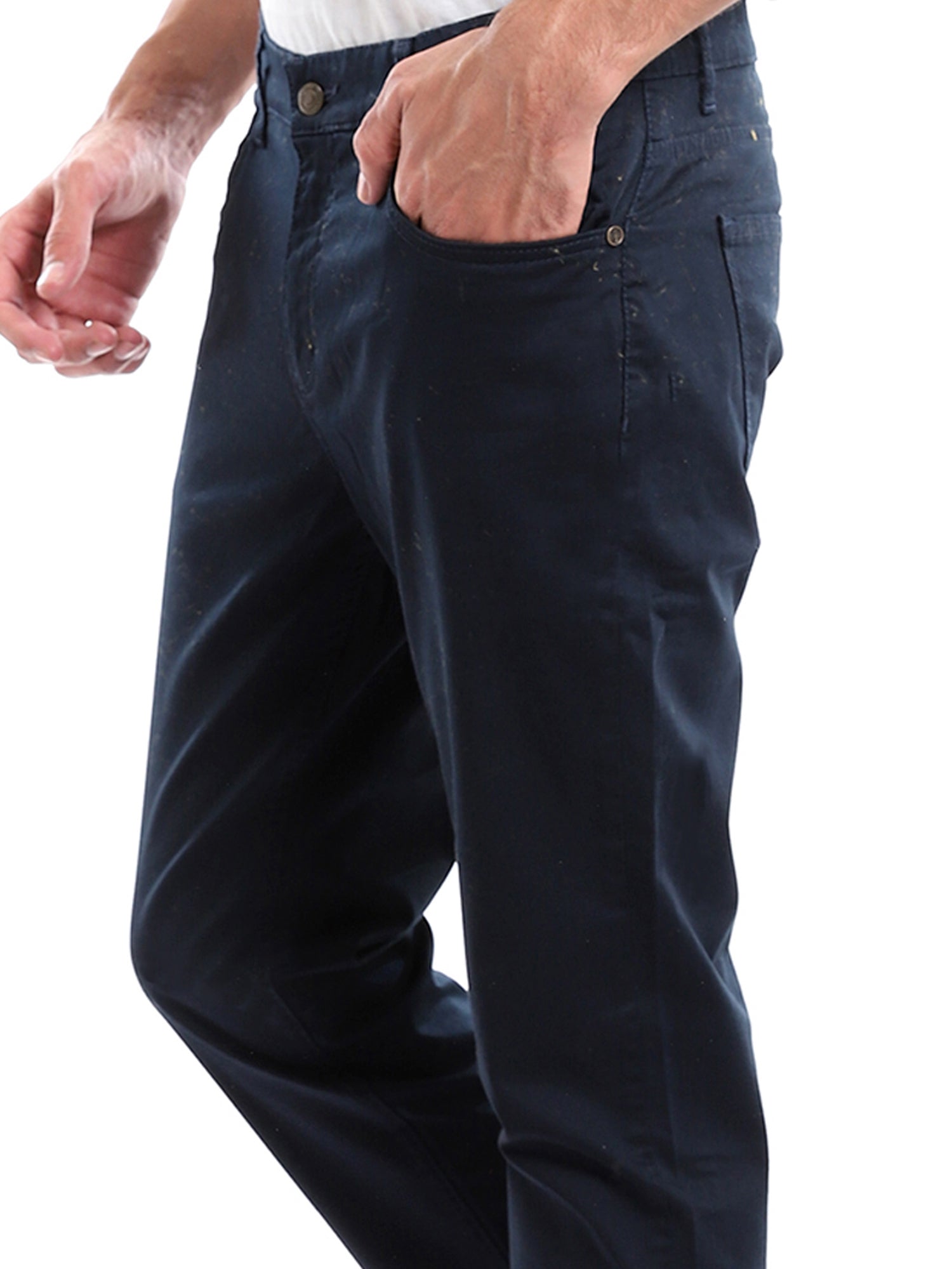 Pantalon homme en tissu à coupe droite moderne – Bleu marine élégant et confortable – PAN22SFGA23560TM1