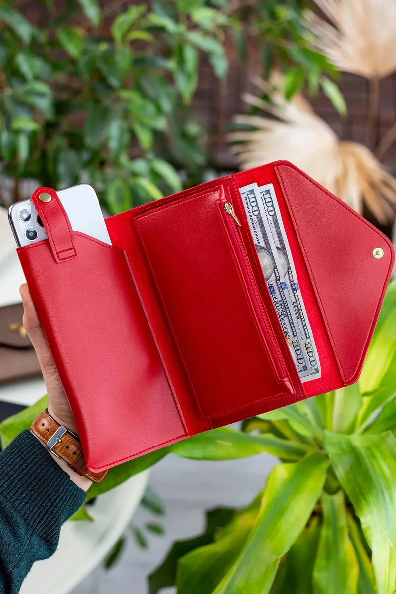 Enveloppe Téléphone et Boîtes de Pièces - Cuir Synthétique, Design Élégant et Pratique