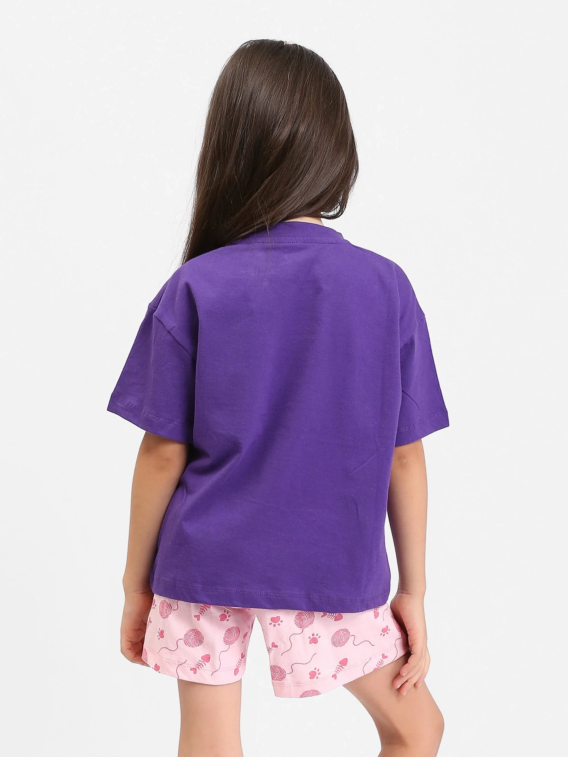 Ensemble Pyjama Fille "Chat Mignon" - PJS24SSNA71018MG1 - Justyol