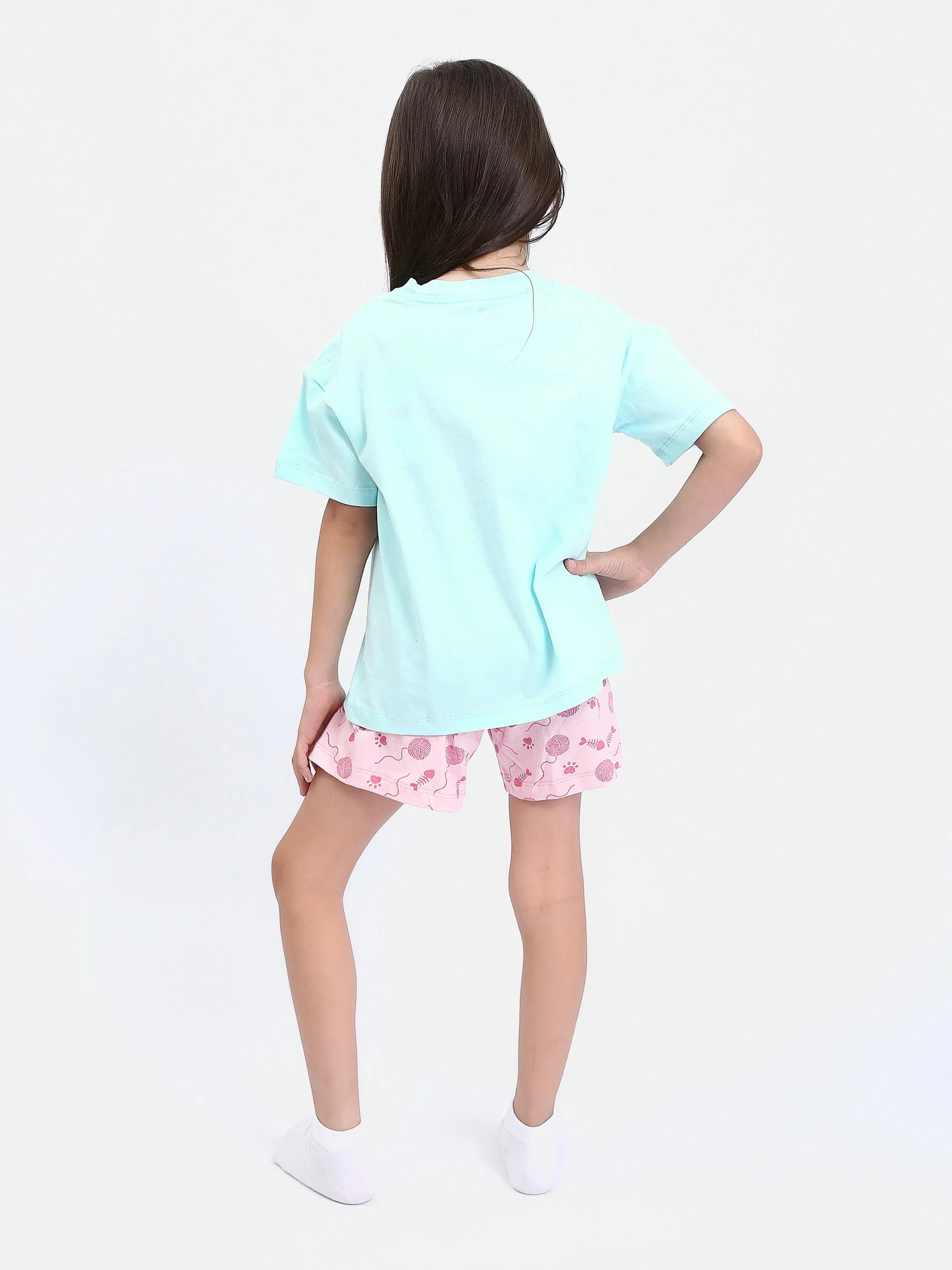 Ensemble Pyjama Fille "Chat Mignon" - PJS24SSNA71018MG1 - Justyol