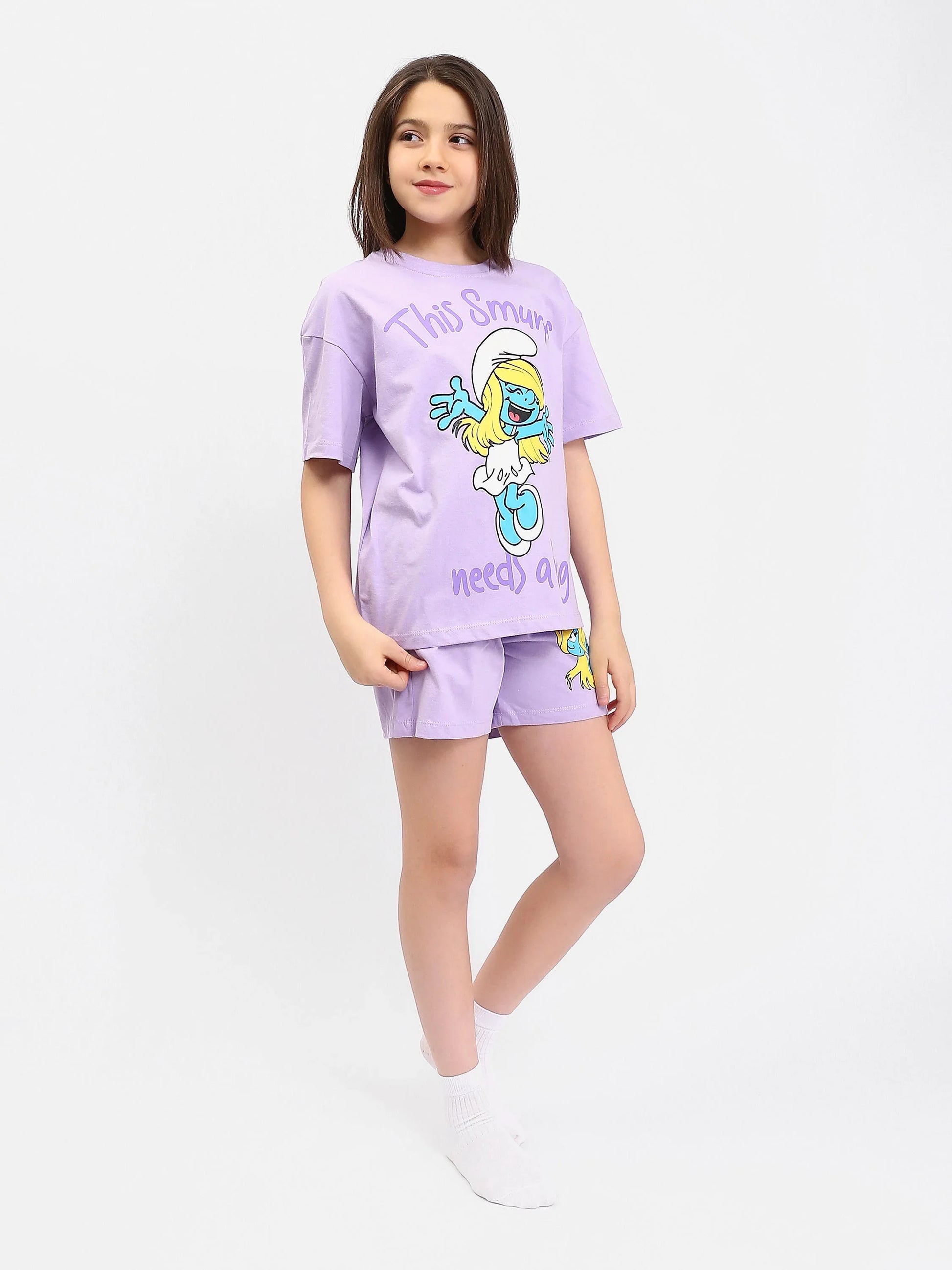 Ensemble Pyjama Fille "Smurfette" - PJS24SSNN71020MR1 - Justyol