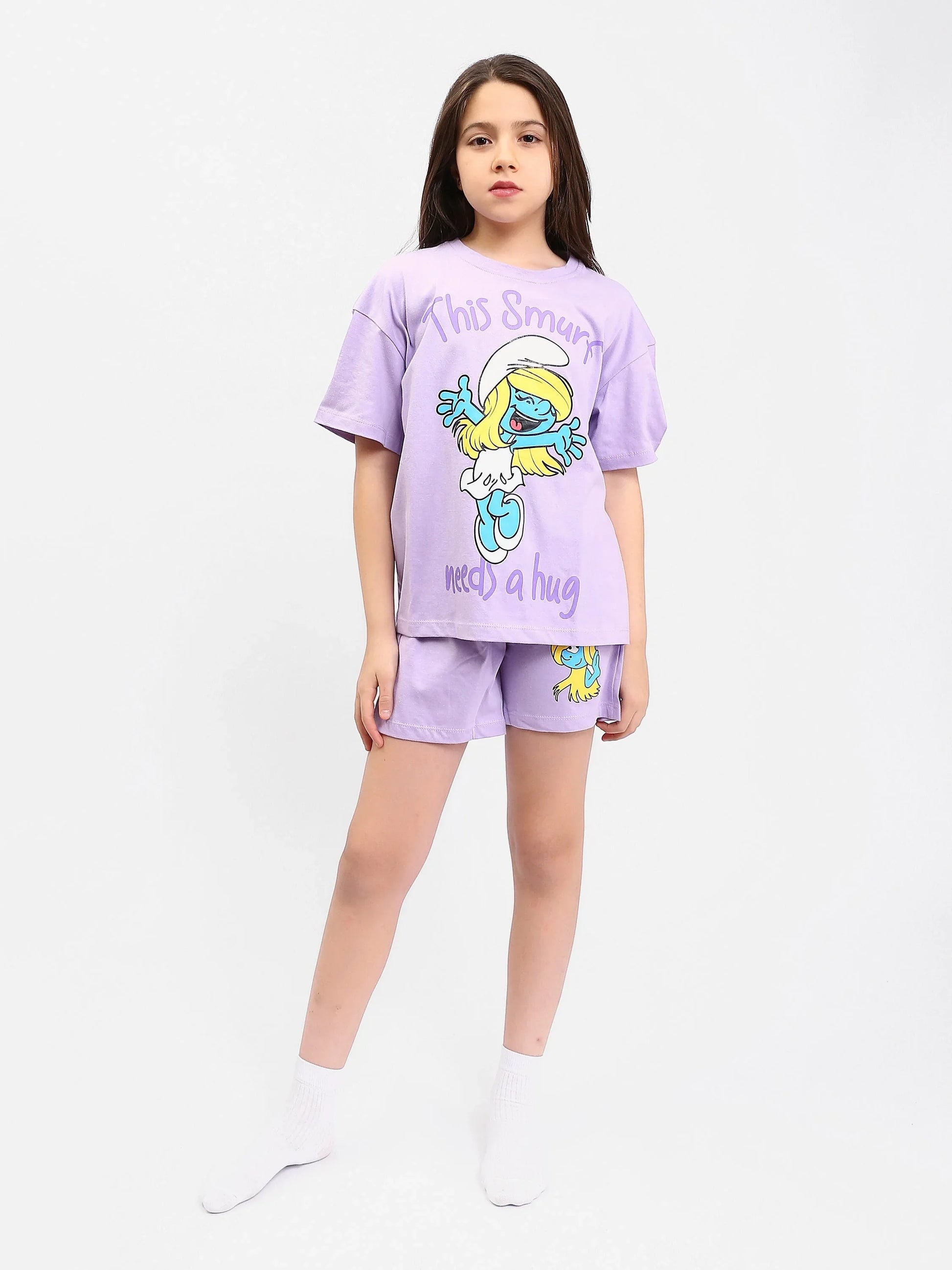 Ensemble Pyjama Fille "Smurfette" - PJS24SSNN71020MR1 - Justyol