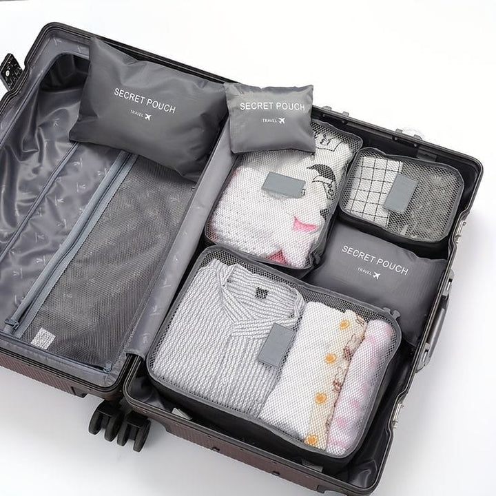 sacs de rangement et organisateurs de valise de voyage 3 cubes et 3 pouchettes