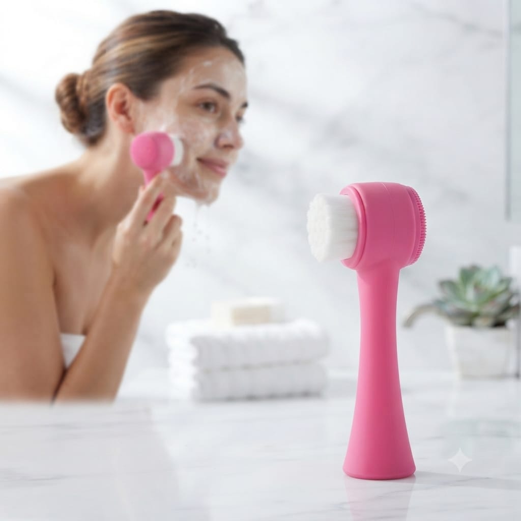 Kit de soins et trousse rose "WASHBAG" avec brosse Barbie et accessoires nettoyants de visage en silicone