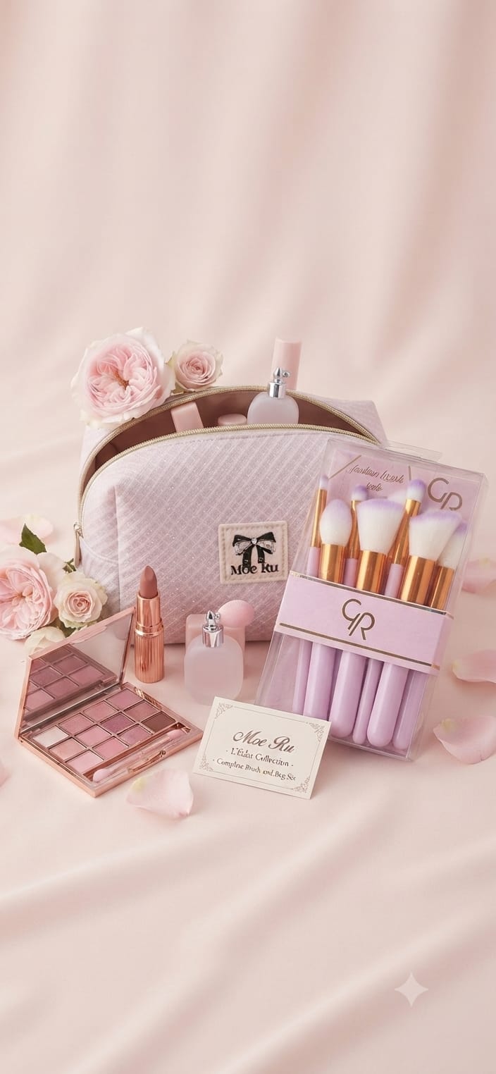 Kit de 10 pinceaux prestigieux avec trousse de rangement élégante et luxueuse