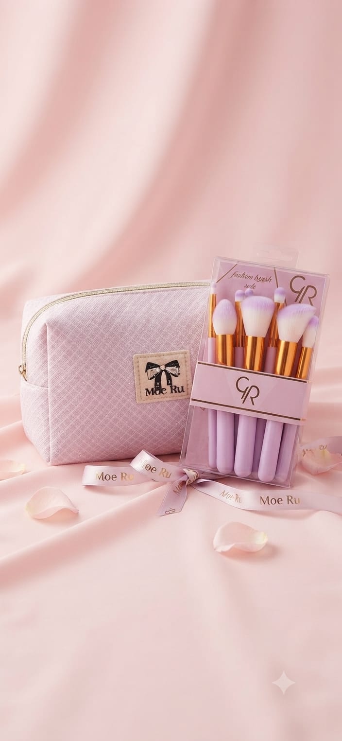 Kit de 10 pinceaux prestigieux avec trousse de rangement élégante et luxueuse