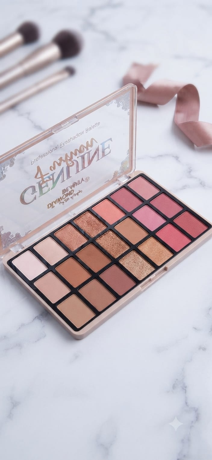 Kit Beauté Complet avec Palette de maquillage 21 couleurs, 5 mini Éponges et Trousse WASHBAG