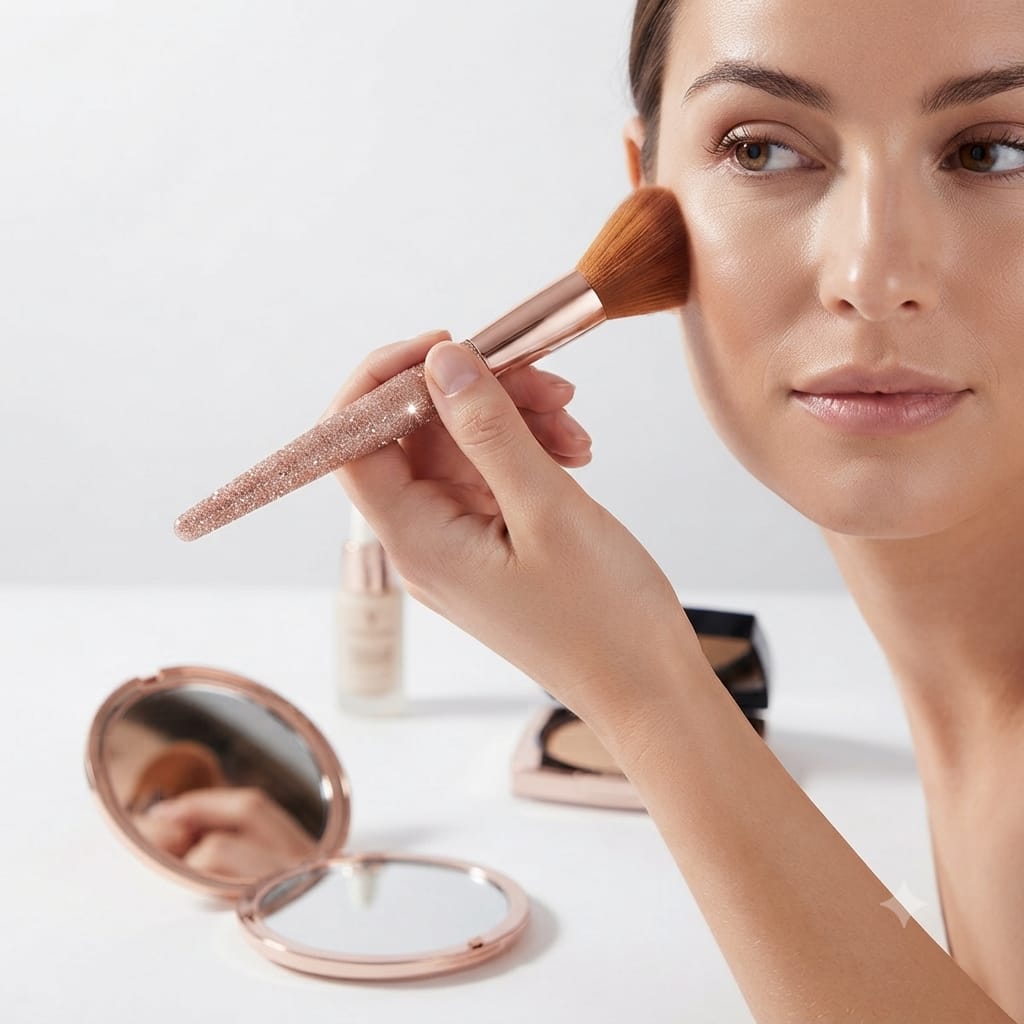 2 pinceaux luxieux brush à poils souples de maquillage