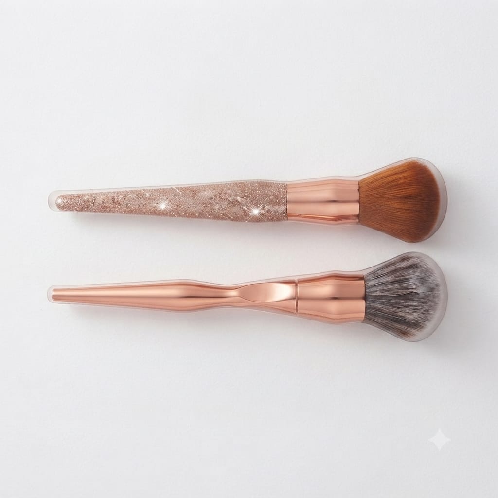 2 pinceaux luxieux brush à poils souples de maquillage