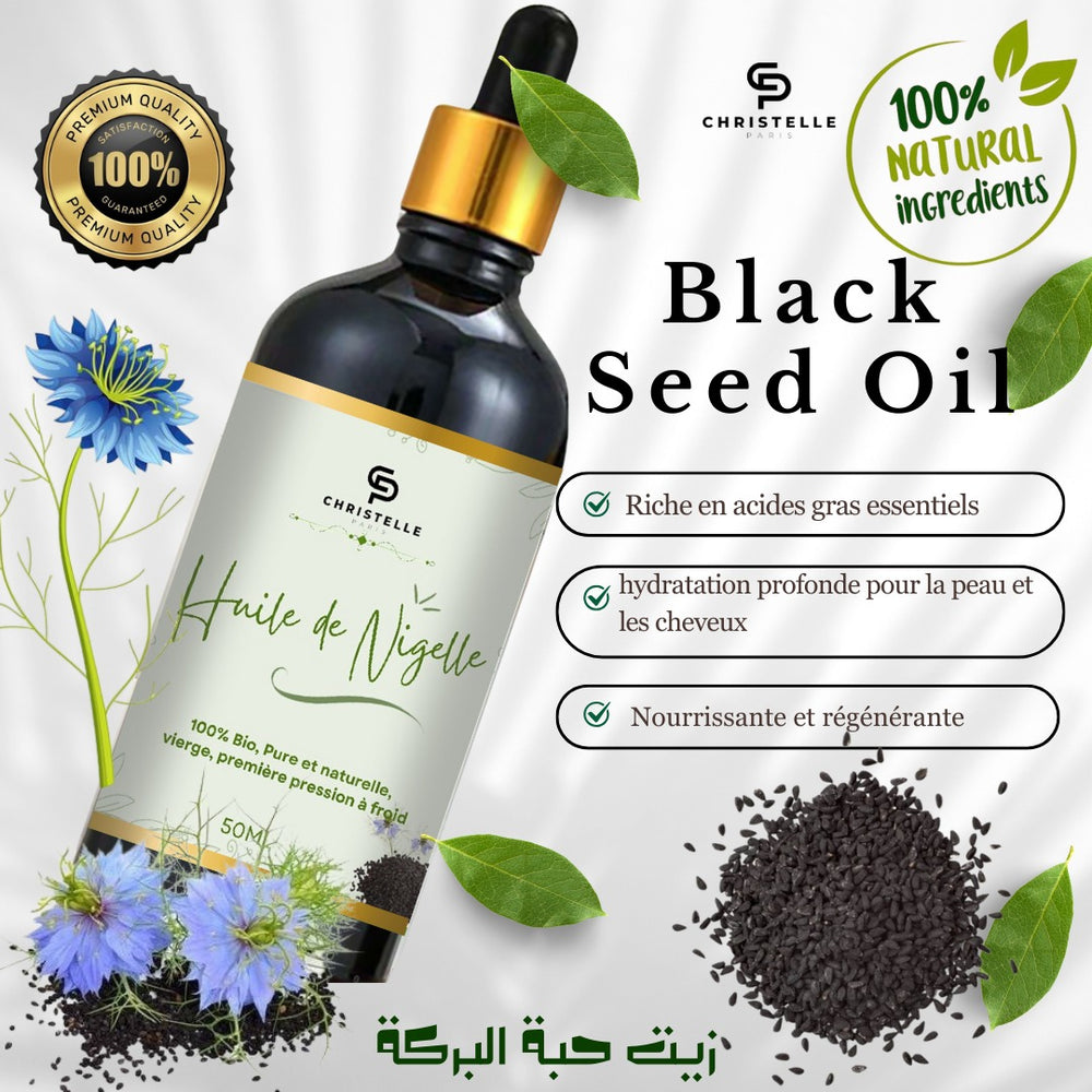 Huile de Nigelle - 100% Naturelle ET Bio - 50ml - Anti-âge - Apaisante - Nourrissante