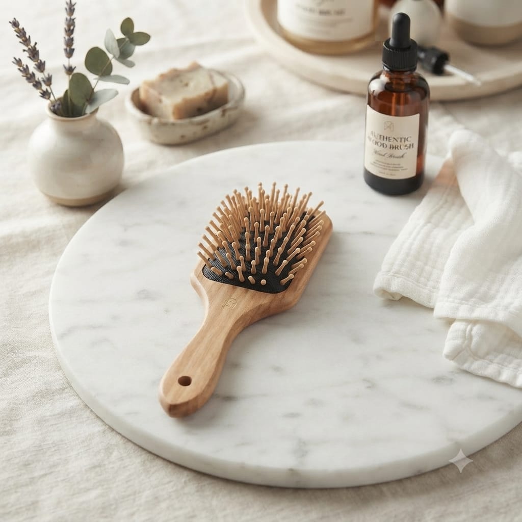 Huile d'argan Bio 100% Pure, Naturelle, Pressée à Froid Huile Argan Cheveux Visage Corps ET brosse à cheveux luxieuse en bois