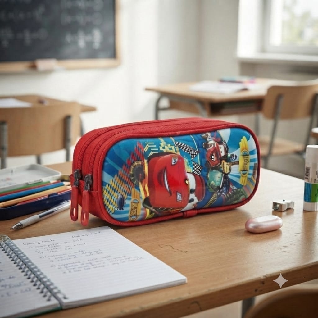 trousse rigide scolaire double compartiment excellente qualité et grande capacité