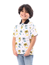 T-shirt polo pour garçon avec des impressions estivales - POS24SAMR31290TB1