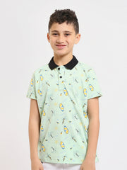 Polo enfant style estival couleur vert clair - POS24SAMR31294TB1