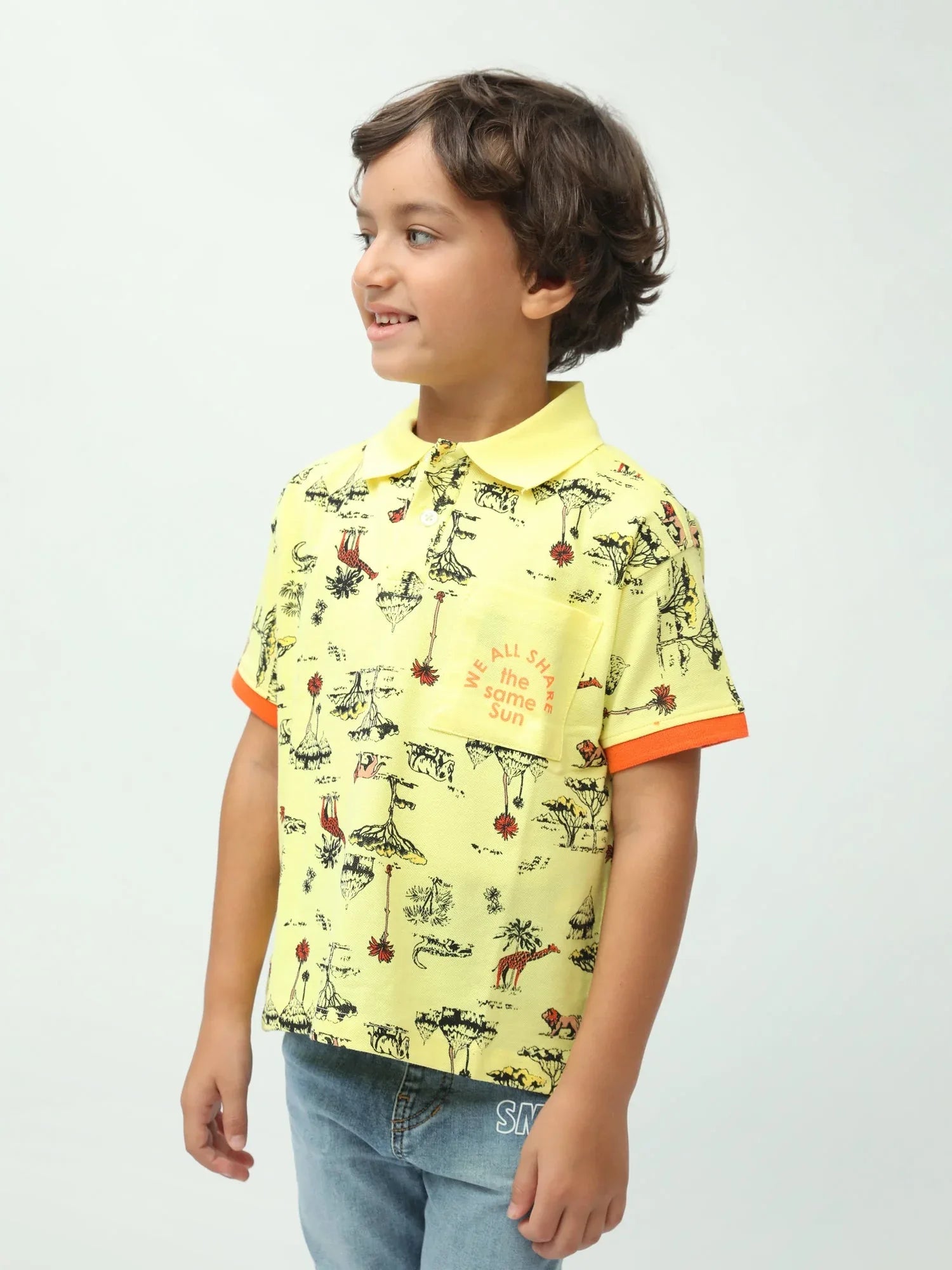 Polo garçon imprimé safari avec poche poitrine – POS24SAPI75381MB1 - Justyol