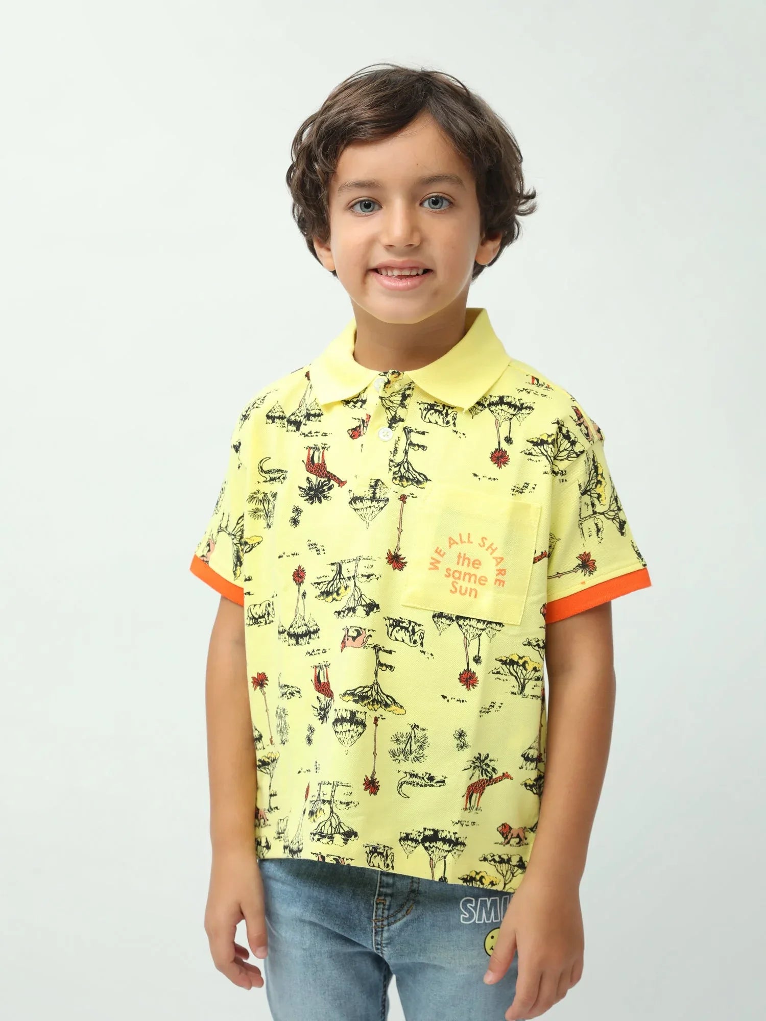 Polo garçon imprimé safari avec poche poitrine – POS24SAPI75381MB1 - Justyol