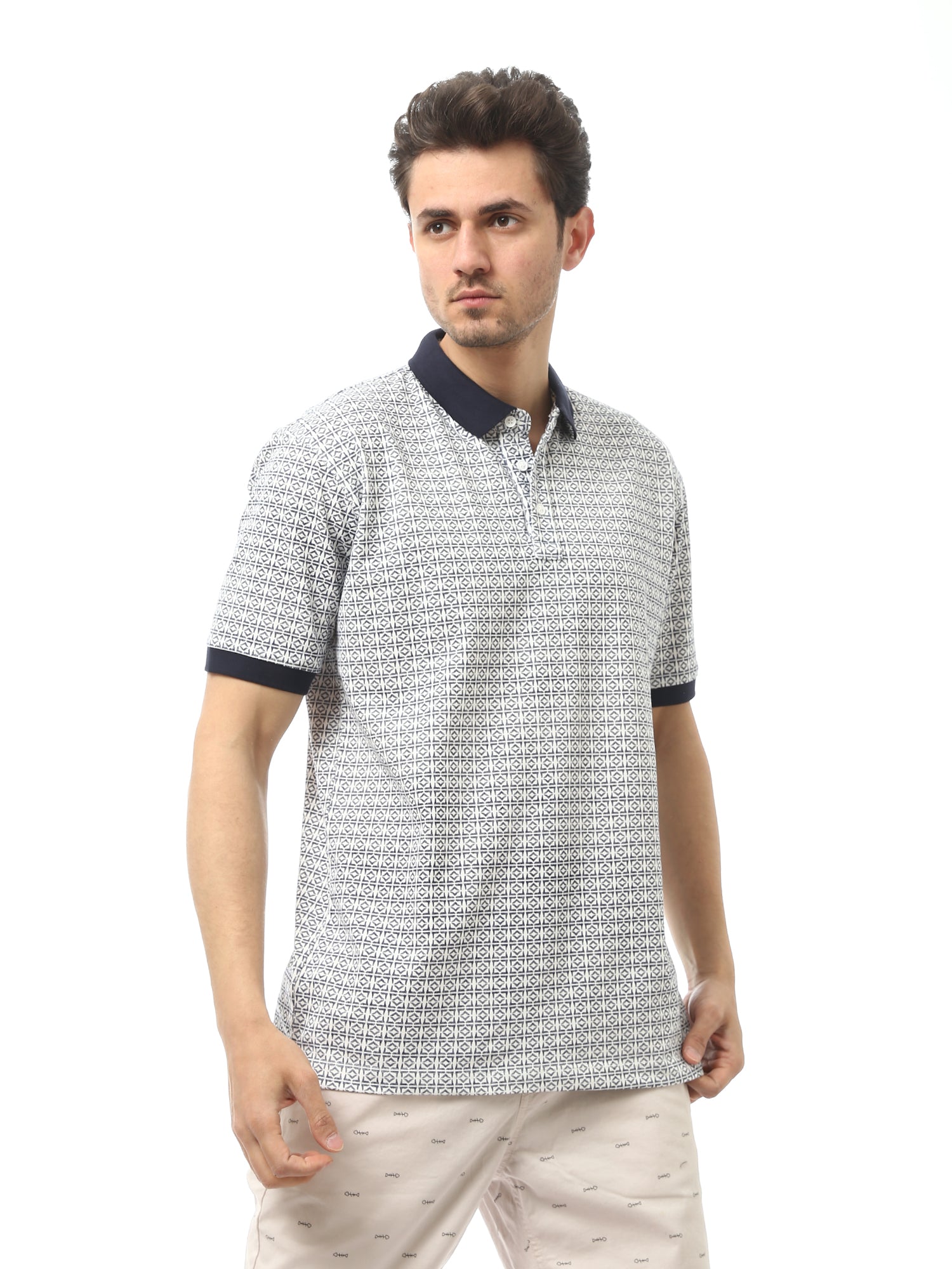 <tc>Polo pour hommes avec motif géométrique - POS24SAPR21828TM1</tc>