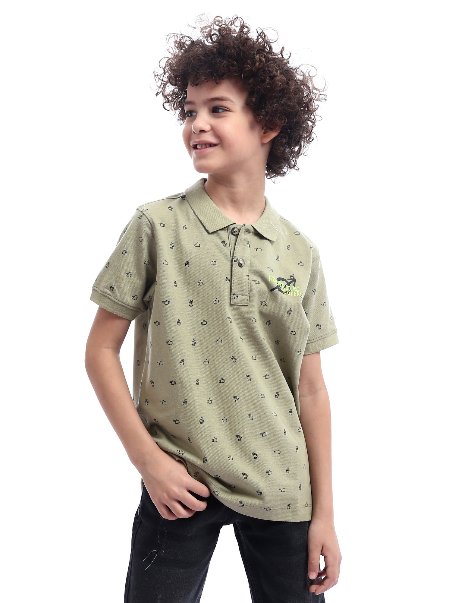 T-shirt polo pour garçon unique avec impressions - POS24SAPR31289TB1