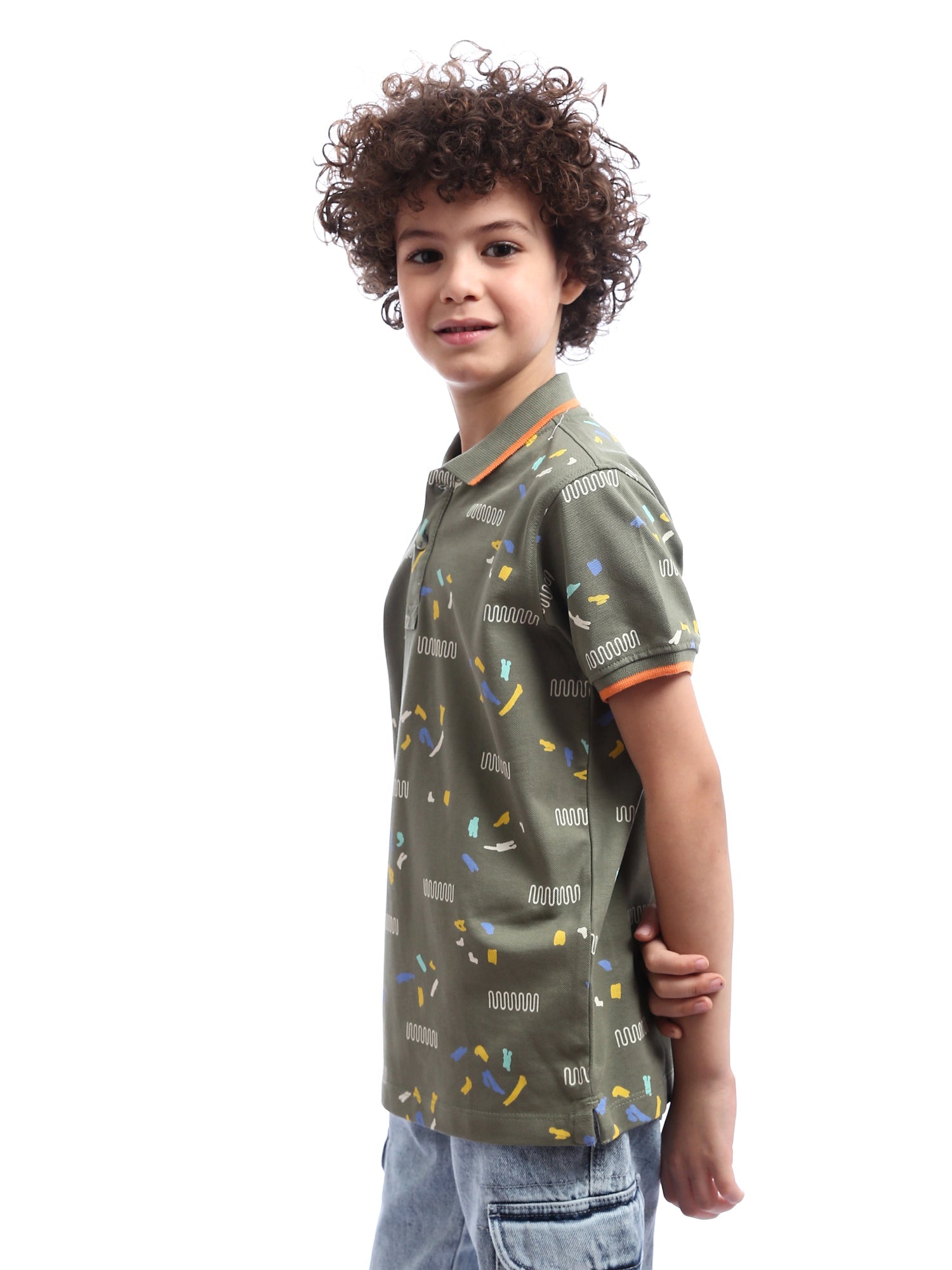 T-shirt polo pour enfant avec motifs amusants et couleurs vives - POS24SAPR31293TB1