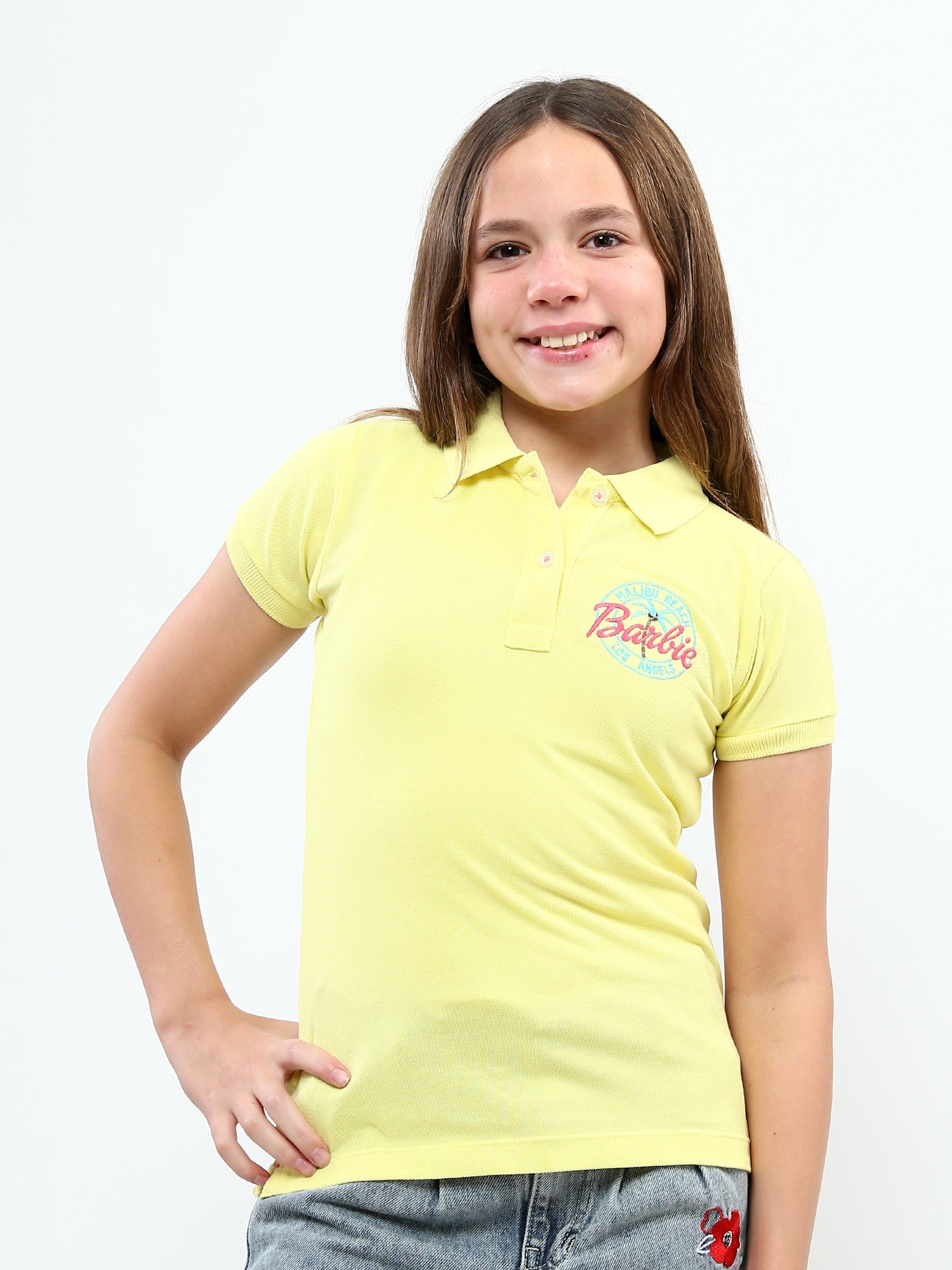 Polo ado fille Barbie en piqué de coton – manches courtes – POS24SAPR70595MR1