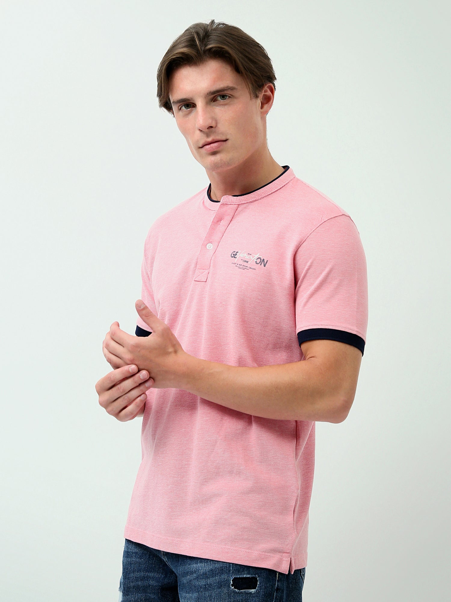 Polo homme Henley – Confort et style décontracté - POS24SAPU21825TM1