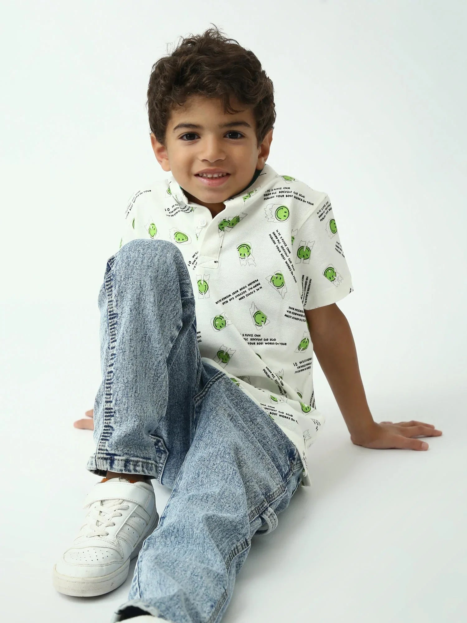 Polo garçon à motifs smiley – manches courtes - POS24SAPU75570MB1 - Justyol