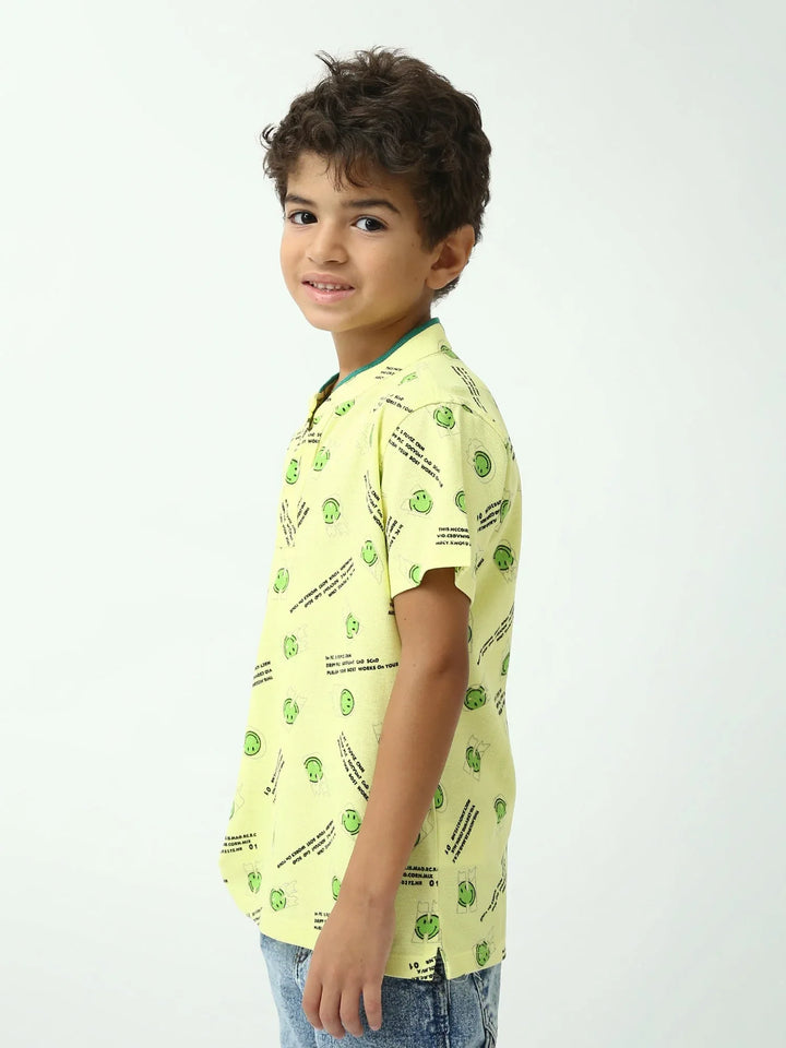 Polo garçon à motifs smiley – manches courtes - POS24SAPU75570MB1